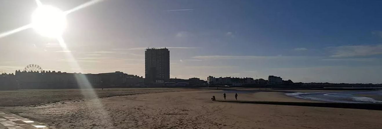 View of Margate beach in the sun